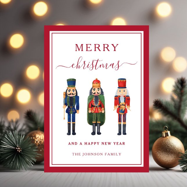 Cascanueces lindo Feliz Navidad (Cute Nutcracker Merry Christmas Holiday Card)