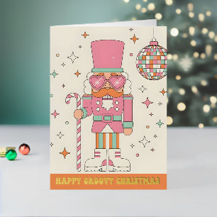 Cascanueces Retro Groovy Feliz Navidad