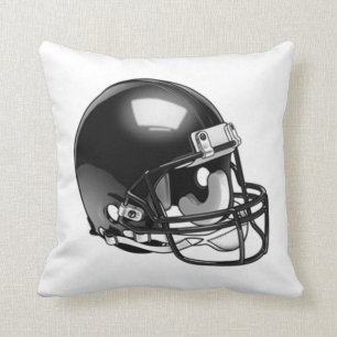 Casco de fútbol: almohada blanca y negra