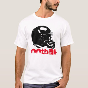 Casco de fútbol de arte pop rojo camiseta blanca
