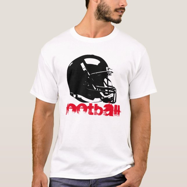 Casco de fútbol de arte pop rojo camiseta blanca (Anverso)