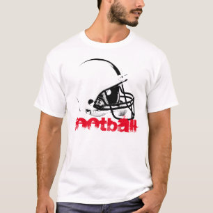 Casco de fútbol de arte pop rojo camiseta blanca