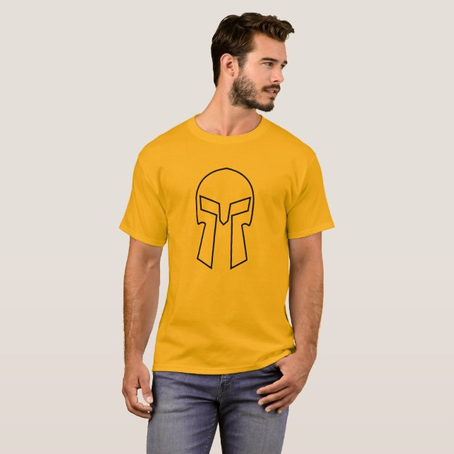 Casco espartano - Camiseta básica masculina (Anverso completo)
