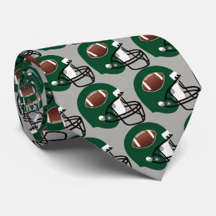 Casco verde de fútbol corbata gris