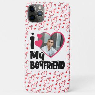 Para iPhone 11 Pro Max Amo a mi novio, Funda de fotos personalizado Mate