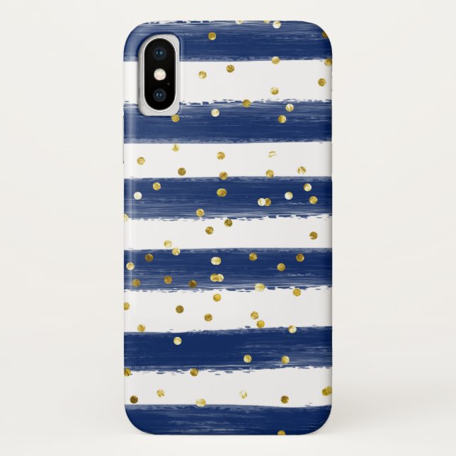 Case-Mate Para iPhone Armada, franjas blancas, Funda de celda de confett (Reverso)