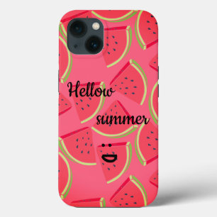 Para iPhone 13 Asombroso, Guay, Funda de verano de la sandía rosa
