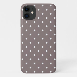 Para iPhone 11 Cincuenta y Funda de Dot de Polka Brown