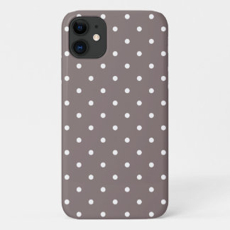 Para iPhone 11 Cincuenta y Funda de Dot de Polka Brown