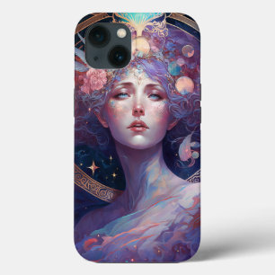 Para iPhone 13 Diosa de la noche Reina Fantasía Funda de arte Mat