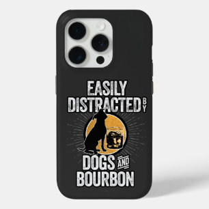 Para iPhone 15 Pro Distracción fácil por perros y Funda de borbón iP