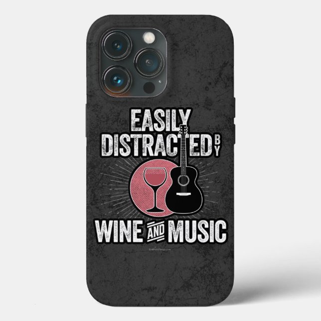 Case-Mate Para iPhone Distraído fácilmente por el Funda de vino y música (Reverso )