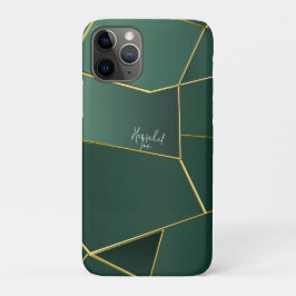 Para iPhone 11 Pro Elegante funda de teléfono geométrica verde salvia