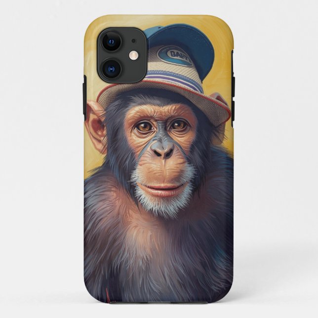 Case-Mate Para iPhone Elegante Funda móvil de retrato de mono (Reverso)