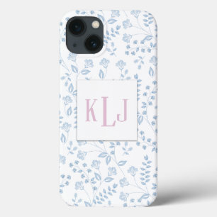 Para iPhone 13 Floral azul, fuerte funda de teléfono Xtreme