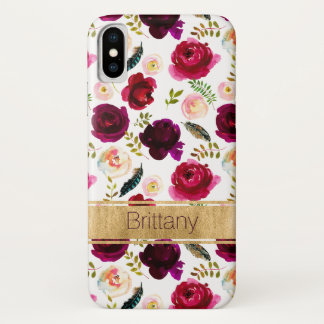 Para iPhone X Floral bohemiana, Funda de Feathers Funda-Mate par