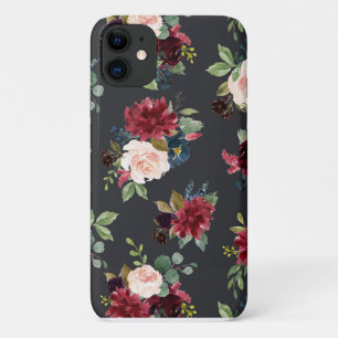 Para iPhone 11 Funda Bonito elegante con flores de color rosa de 