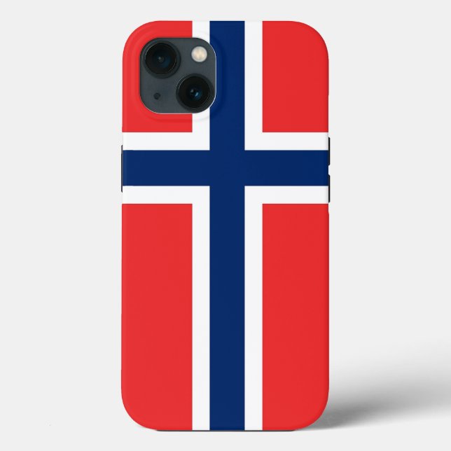 Case-Mate Para iPhone Funda de Apple Patriótico-Mate, bandera de Noruega (Reverso )