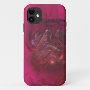 Para iPhone 11 funda de arte abstracto de cristal de piedra roja