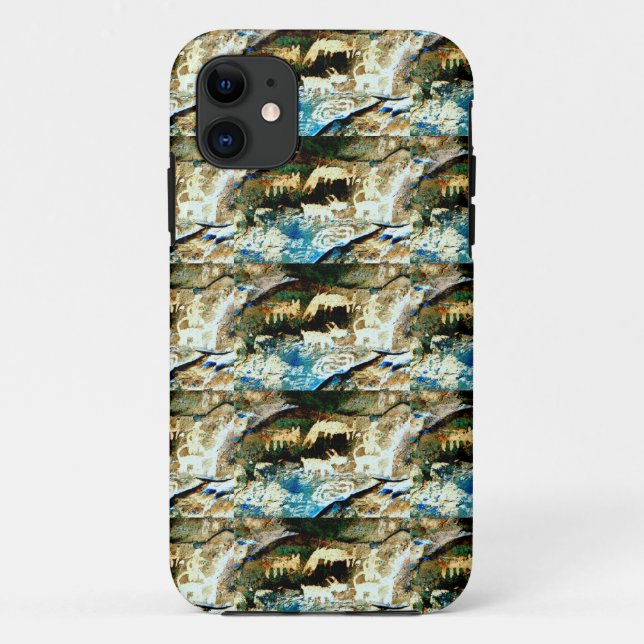 Case-Mate Para iPhone funda de arte de rock castaño azul (Reverso)