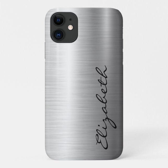 Case-Mate Para iPhone Funda de aspecto Metalizado de acero inoxidable me (Reverso)