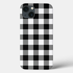 Funda de batería del patrón de Gingham en blanco y