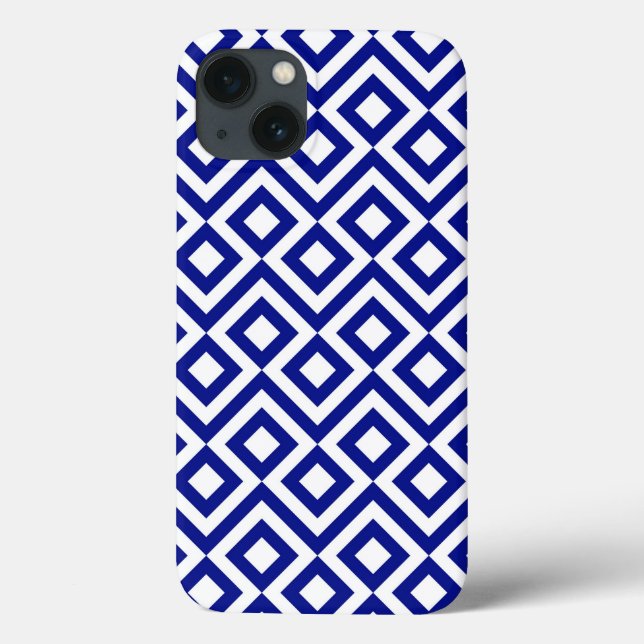 Case-Mate Para iPhone Funda de baterías de maleador azul y blanco (Reverso)