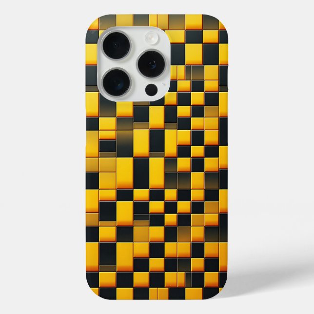 Case-Mate Para iPhone Funda de bloque geométrico 3D moderna - Amarillo i (Reverso )