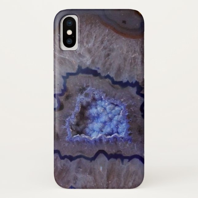 Case-Mate Para iPhone Funda de celular de piedras minerales geoda blanca (Reverso)