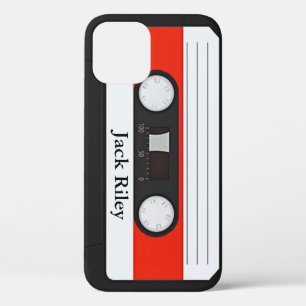 Para iPhone 12 Funda de cinta de cassette