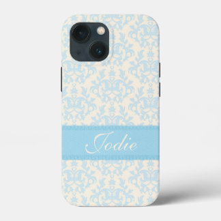 Funda de color azul claro y crema de Damask