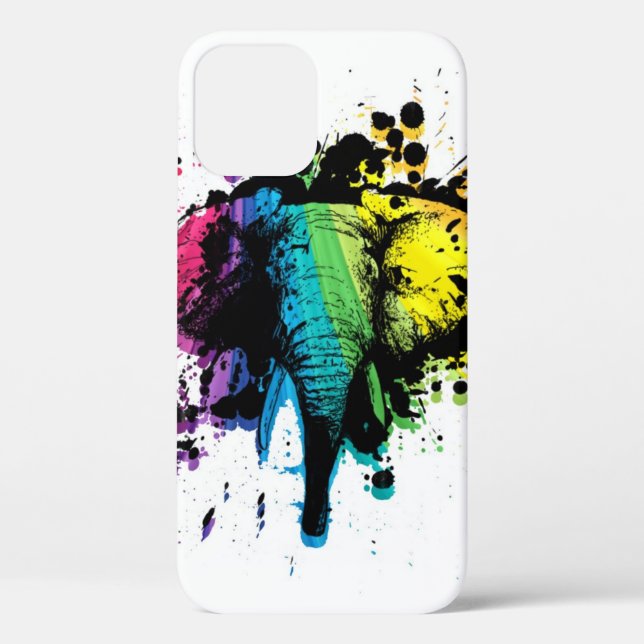Case-Mate Para iPhone Funda de diseño del elefante de toro arcoiris iP (Reverso )