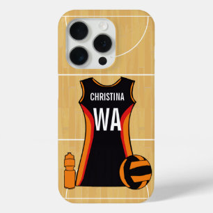 Para iPhone 15 Pro Funda de dispositivo de netball personalizado