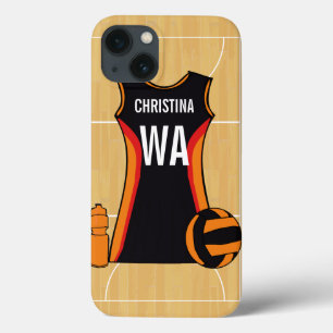 Para iPhone 13 Funda de dispositivo de netball personalizado