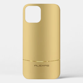 Para iPhone 12 Funda de fondo de oro metálico minimalista-Mate iP