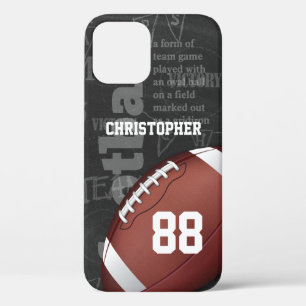 Para iPhone 12 Pro Funda de fútbol americano de Chalkboard personali