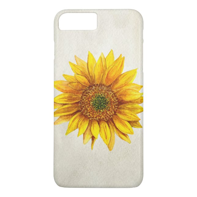 Case-Mate Para iPhone Funda de girasoles. Flor amarilla de acuarela rúst (Reverso)