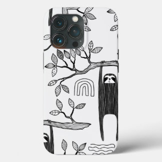 Para iPhone 13 Pro Funda de la moda de la espuma moderna de BLack Whi