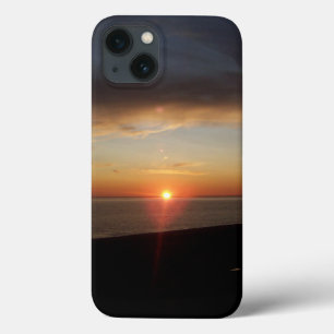 Para iPhone 13 Funda de la puesta de sol en el lago Michigan