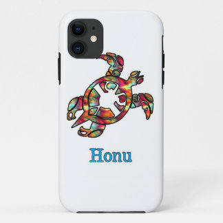 Para iPhone 11 Funda de la tortuga marina hawaiana tribal arcoíri