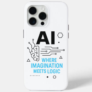 Para iPhone 15 Pro Max FUNDA de lógica de imaginación de AI Tapa de par