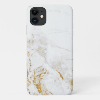 Para iPhone 11 funda de mármol blanco dorado moderno