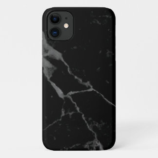 Para iPhone 11 funda de mármol de crack negro