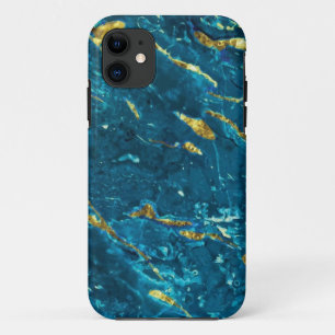 Para iPhone 11 funda de mármol dorado azul Mate Tough Apple