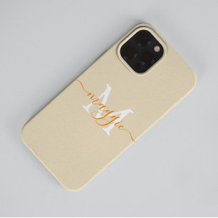 Funda Para iPhone 14 De Case-Mate Funda de monograma de letra script pastel Case-Mat