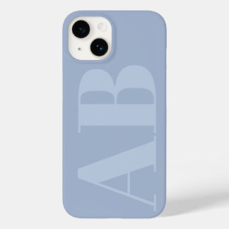 Funda Para iPhone 14 De Case-Mate Funda de monograma mínimo inicial azul y gris mode