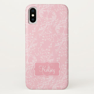 Funda de nombres rosados con motivos de damasco de