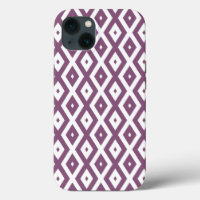 Funda de patrón de diamante malva y blanco-Mate iP