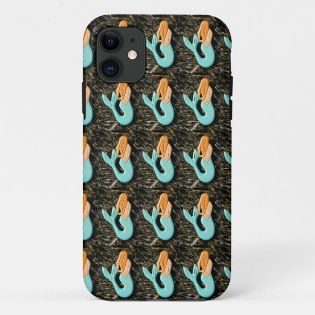 Case-Mate Para iPhone funda de patrón de sirena azul (Reverso)