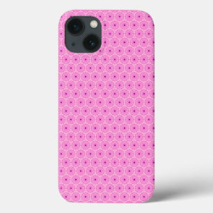 Funda de patrón geométrico floral redondo rosa